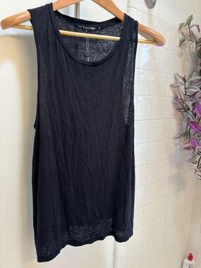 Rag & Bone Black Racerback Scoop Concert Tank Festival Timeless Soft Minimalist